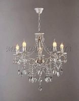 Люстра потолочная пятирожковая на цепочке Мелодия Света Е27 220В Белая  картинка 